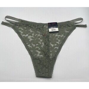 No Bo / No Boundaries Women's 3XL Nylon Blend Lace Thong Underwear Wild Sage NWT